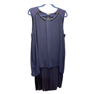 Olsen “Island Breeze” Sleeveless Blue Dress with Overlay Size XL. BNWT